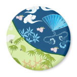 Blue Kimono Fridge Magnets