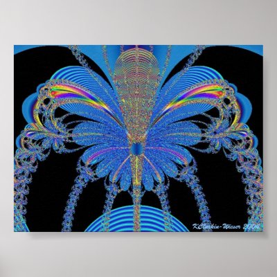 Blue King Butterfly Poster by kwieserA