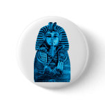 Blue King Tut Pinback Buttons