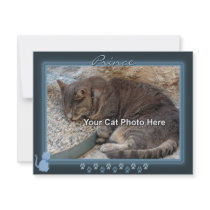 Blue Kitty Frame Photo Invitation