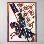 BLUE KNIGHT ON HORSEBACK PRINT