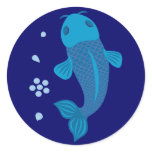 Blue Koi Fish stickers