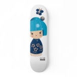 Blue Kokeshi Triplet Skateboard