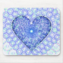 Blue Lace Heart Mousepad