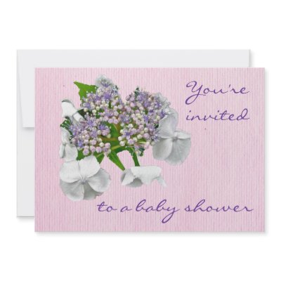 Blue Lace Hydrangea Baby Shower Invitation by CarolsCamera
