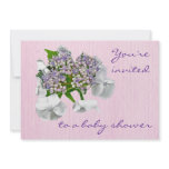 Blue Lace Hydrangea Baby Shower Invitation