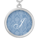 Blue Lace Monogram Sterling Silver Necklace necklaces