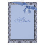 Blue Lace & Ribbon -  Wedding Menu Cards