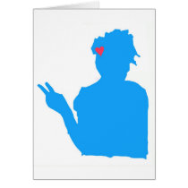 Blue lady card
