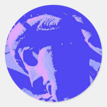 Blue Lady Liberty Round Stickers