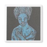 Blue Lady Magnet_Abstract Art Gift