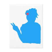 Blue lady postcard