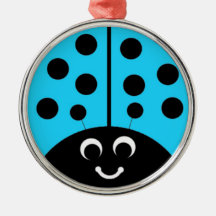 blue  ladybug christmas tree ornament