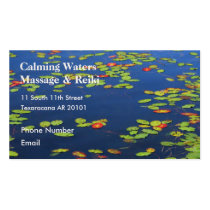 Blue Lake with lily pads business cards