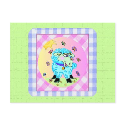 Blue Lamb Greeting Cards Post Cards by Castleinc