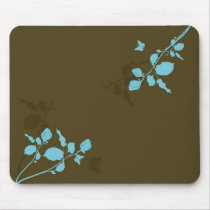 Blue leaves Mousepad