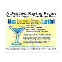 Blue Lemon Drop Martini Recipe Postcard