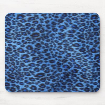 Blue Leopard Print Mousepad by gabzg539