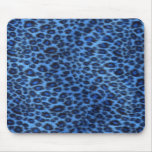 Blue Leopard Print Mousepad