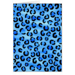 Blue Leopard Print Pattern. Cards