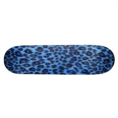 Blue Leopard Print Skateboard by xHaleToni