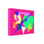 Blue Lightning Deep Pink Gallery Wrapped Canvas