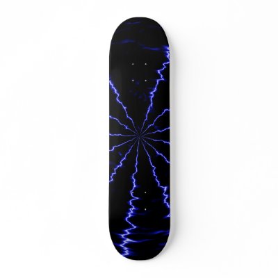 Blue Lightning Skateboard Deck by mantisgraffix