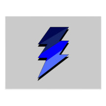 Blue Lightning Thunder Bolt Postcard