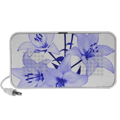 Blue Lily Mini Speakers by blueandwhitechina