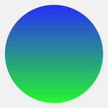 Blue Lime Gradient Round Sticker