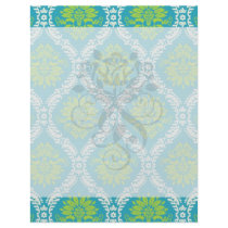 blue lime green and cream ornate damask personalised flyer