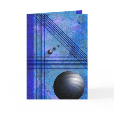 Blue Line Pattern Greeting Cards by MoiraAshleigh