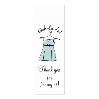 Blue Lingerie Shower Gift Tags Business Cards by paisleyinparis