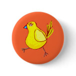 Blue Lipped Chick Button