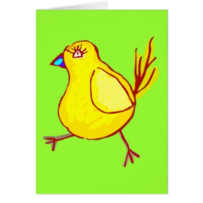 Blue Lipped Chick Greeting Cards by Chicken_Dance