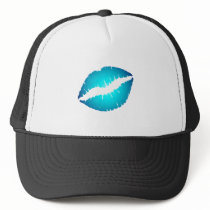 Blue Lips Mesh Hat