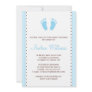 Blue little feet boys baby shower invitation
