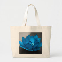 Blue Lotus Flower Canvas Bag