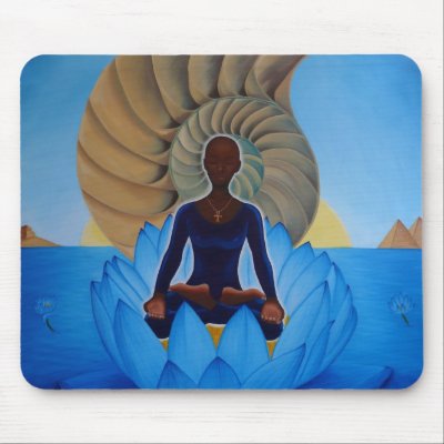 Blue Lotus Mouse Pad by cezanne121