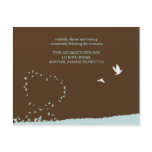 Blue love bird reception card personalized announcement