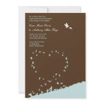 Blue love bird wedding invitation