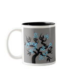 Blue Love Birds On Sakura Tree Mugs