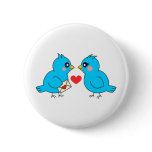 Blue Love Birds Pinback Button
