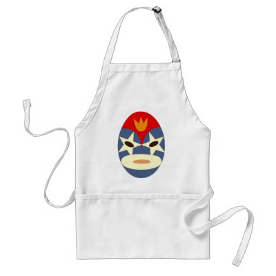 Blue Lucha Libre Mask Apron by JuJuGarden