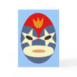 Blue Lucha Libre Mask Greeting Card