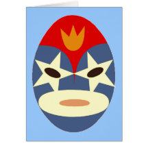 Blue Lucha Libre Mask Greeting Card
