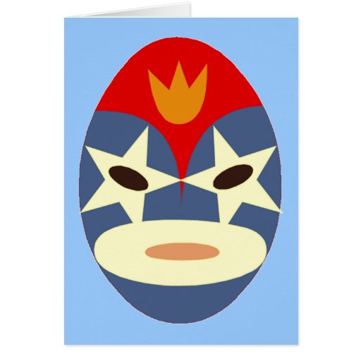 Blue Lucha Libre Mask Greeting Card