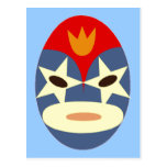 Blue Lucha Libre Mask Postcard