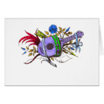 Blue lute and plants card