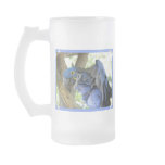 Blue Macaw Frosted Beer Mug
